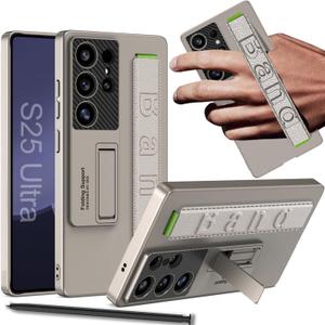 NINKI for Samsung Galaxy S25 Ultra Phone Case with Strap,Slim Protective Case for S25 Ultra Case with Wrist Strap,Galaxy S25 Ultra Kickstand Case for Samsung S25 Ultra Case with Handle Titanium Gray