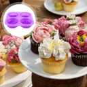 PRETYZOOM Silicone Muffin 6.53X6.53X1.18In Flower Modeling Non-Stick Baking Accessory for Diy Cupcakes Pastry Dessert Easy Heat