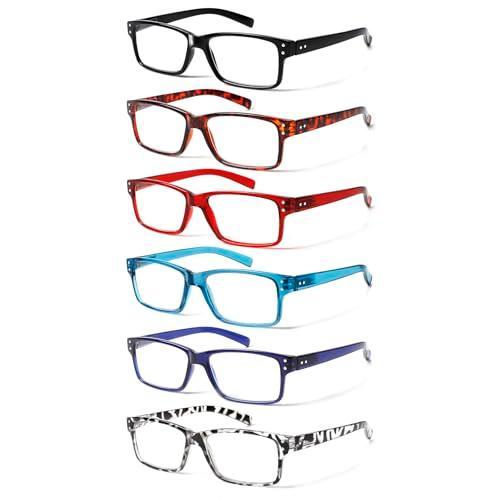 NORPERWIS Reading Glasses 6 Pairs Quality Readers Spring Hinge Glasses for Reading for Men and Women (6 Pack Mix Color -3, 2.25)