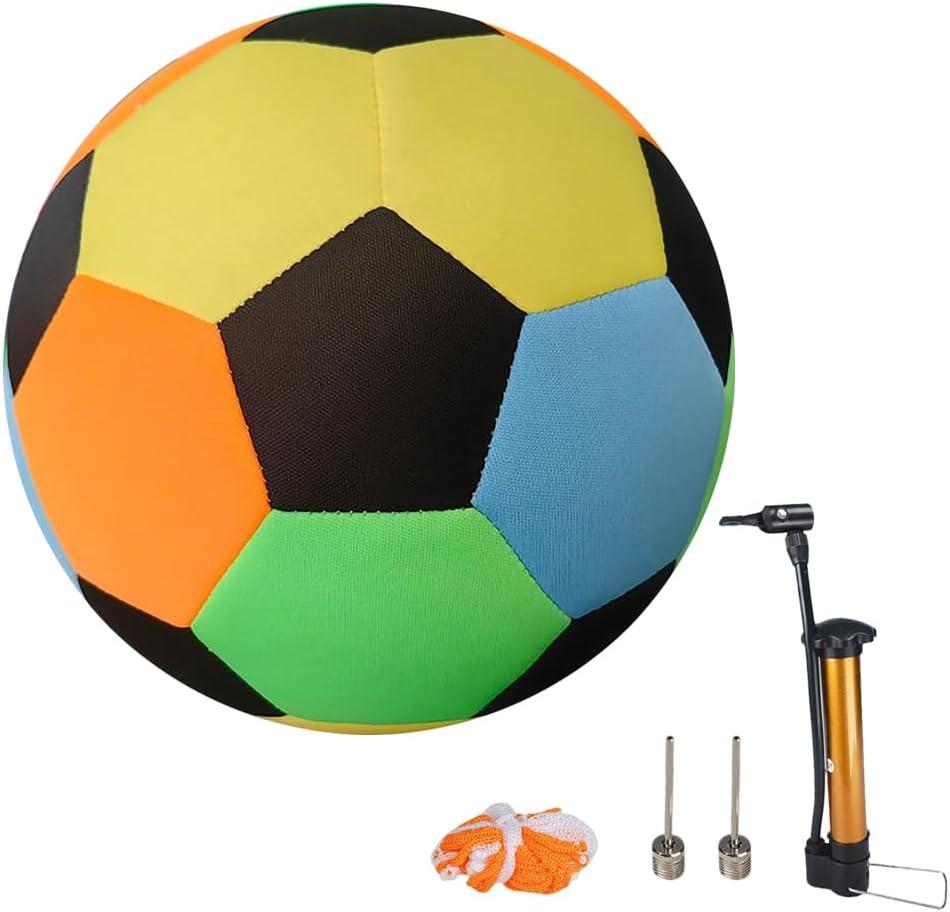 Ausla 8 Inch Size 4 Soccer Ball, Neoprene Rubber Soft Training Ball, Indoor Play for Kids with Pump