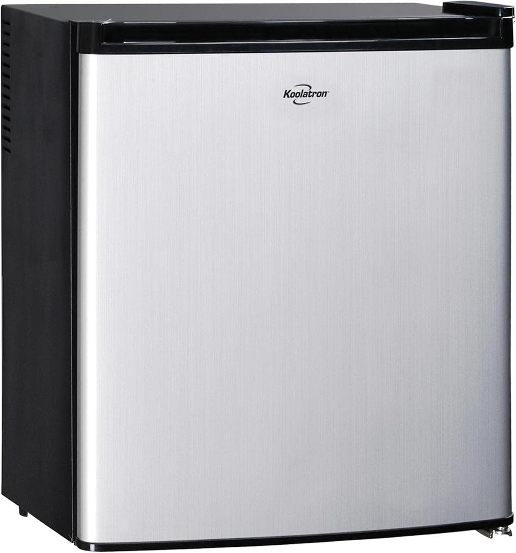 Koolatron 12V / 110V Refrigerator - Mini Fridge With Freezer For Trucks, Cool Storage For Kitchen, Bedroom, Office, Dorms, Compact Free Standing, Neveras Pequepara, 1.7 Cubic Feet Capacity, White