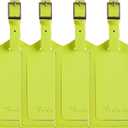 Travelambo Luggage Tags for Suitcases PU Leather Travel Tags Bag Tags Privacy Protection Travel Essentials