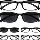 Gaoye Reading Glasses Men/Women, Eyeglasses, Blue Light Readers for Men/Women, Eye Glasses (Black Frames Sunglasses & Transparent Lenses)