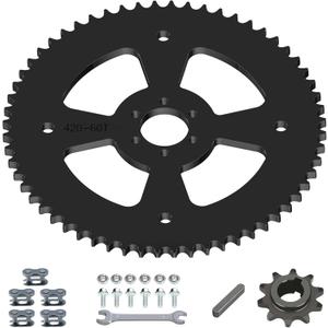 Upgrade 60 Tooth Sprocket 420 Chain 37mm Bore Replacement for Mini Bike Coleman CT100U CC100X Baja Doodle Bug DB30 RB100 Monster Mega Moto MMB80 105cc Motovox MBX10 MBX11 Minibike Parts (Black)