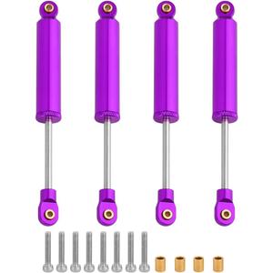 4PCS Built-in Spring Shocks Absorbers Damper for 1/18 RC Crawler Redcat Ascent-18 Metal Upgrade Part (purple, 77mm)