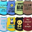 Saintrygo 8 Pieces Dog Shirts Pet Printed Clothes with Funny Letters Summer Pet T Shirts Cool Puppy Breathable Dog Outfit Soft Sweatshirt Cats(Vivid Pattern,Small)