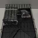 SNTD Dish Drying Rack - Small Dish Rack for Kitchen Counter, Stainless Steel Dish Drainer with Utensil Holder and Drainboard, 11" W x 15" L (Black)