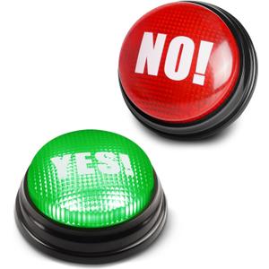 BEAN LIEVE Yes No Button - Answer Buzzers Set of 2 Buzzers for Game Show Yes Button and No Button with Sound Used for Classroom&Gag Gifts