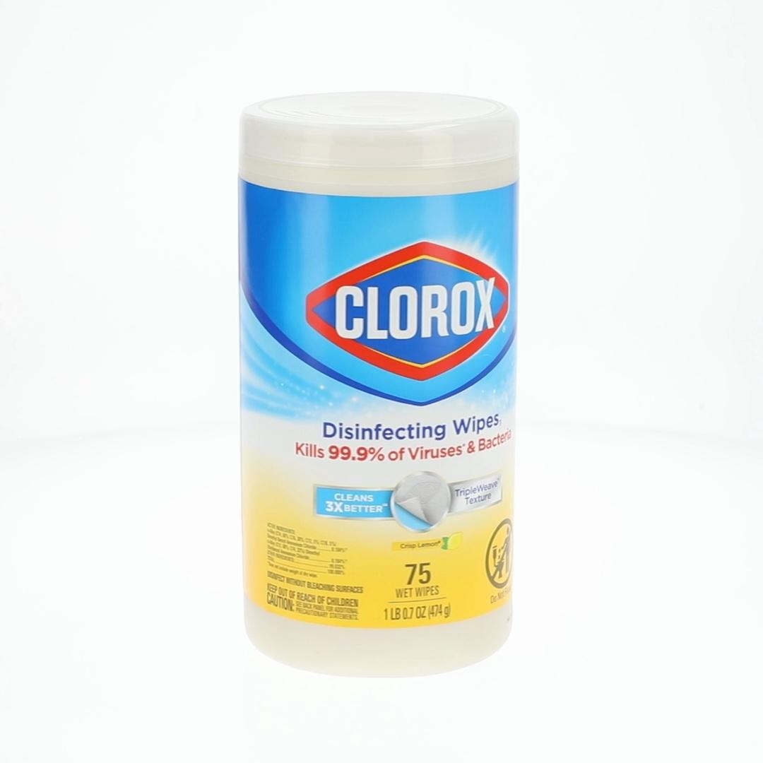 Clorox Bleach-Free Disinfecting and Cleaning Wipes, Crisp Lemon, 75 Count