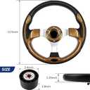 12.5 Inch Boat Steering Wheel with 3/4 Axle Marine Steering Wheel Adapter, Yachts, Pontoon Boats, Brown