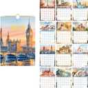 2 x 2026 calendar-wall calendar January-December Calendar World Famous Buildings Theme wall calendar 11.7 x 8.2 Wall Calendar ffor Office Home Planning & Organizing