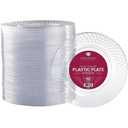 Prestee Clear Plastic Plates, 150ct of 9" Disposable Heavy Duty Hard Plates for Party, Elegant Cake Dessert Salad Appetizer Dinner Plate for Wedding, Holiday, Easter Plates, Christmas Party Supplies