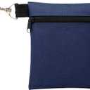 BuyAgain Golf Tee Pouch, 5.62 X 6.87 Inch Professional Zipper Golf Tee/Ball Pouch Bag with Metal Lobster Claw Clip (Navy Blue)