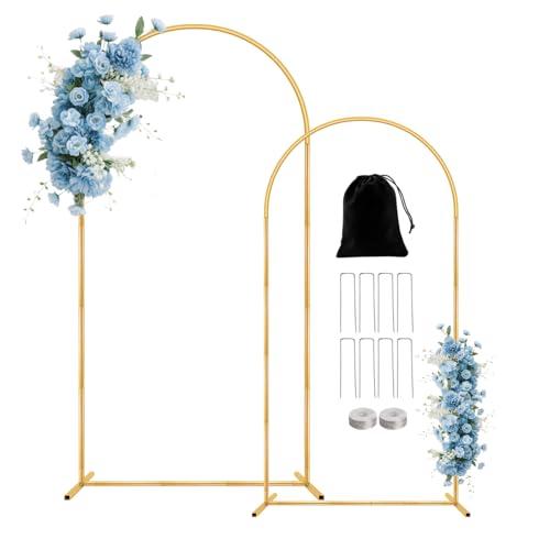 Metal Arch Backdrop Stand, 7.2FT+6FT Wedding Arch Stand, Set of 2 Backdrop Arch Stand, Metal Arch Stand for Valentines Day,Wedding Ceremony Birthday Party Baby Shower Graduation Ceremony Decoration