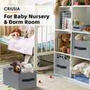 7 Pack Closet Organizers Bins, 2 Sizes Closet Shelf Organizer with Handles - Fabric Home Organization and Storage Baskets for Organizing Clothes Toys Blanket Towel Purse (Grey)