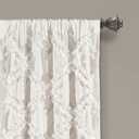 Lush Decor Ruffle Diamond Window Curtain Panel Pair, 63 in x 54 in, White