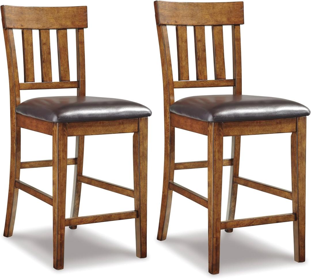 Signature Design by Ashley Ralene Counter Height Bar Stool, Medium Brown (2 Count)