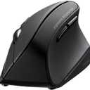 SANWA Bluetooth Ergonomic Mouse, Silent Click Wireless Ergo Vertical Mice, 3 Programmable Buttons, Reduce Wrist Pain, 800-1600 DPI, Suit for M/L Hands, Compatible with Mac, Laptop, Windows, Tablet