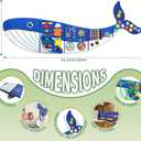 Whale Montessori Busy Board Toddler Busy Board, Activities Foldable Montessoris Toys for 3+ Years Old Wall Panel