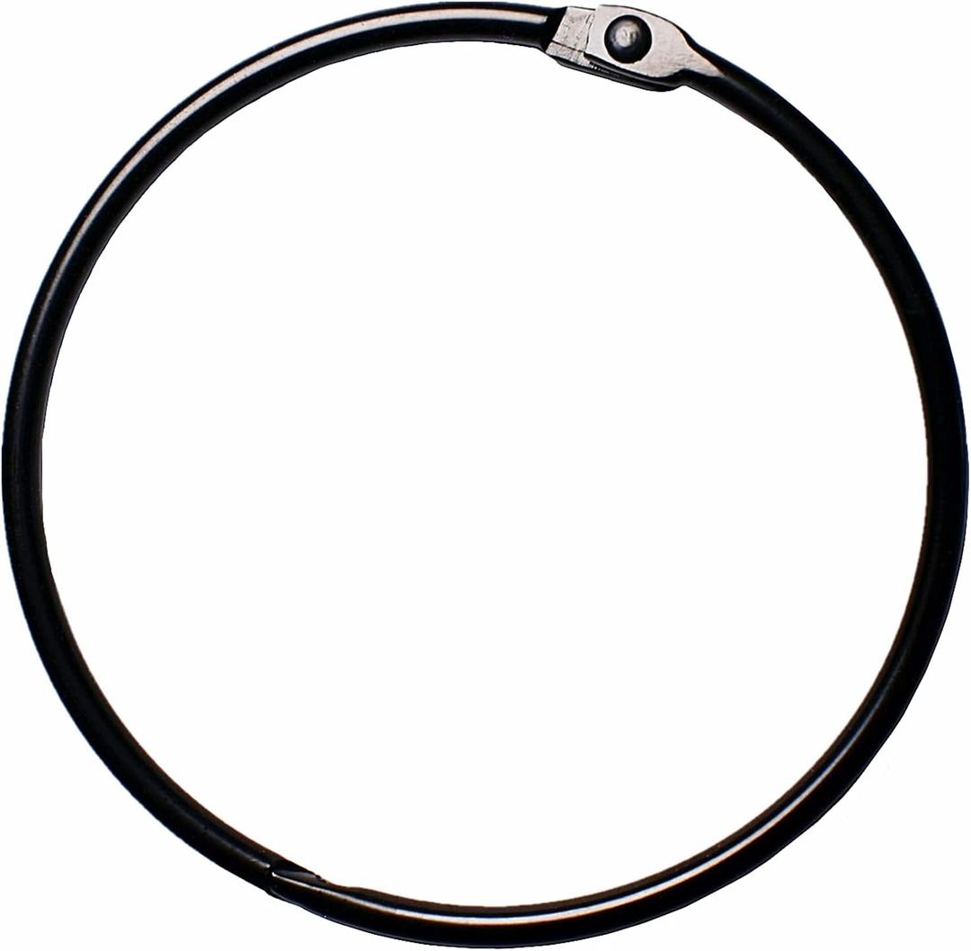 Black Shower Curtain Rings Metal Round Hooks Ring (15 Pack) 2.75 Inch Diameter Electrophoresis Rustproof for Bathroom Shower Rod
