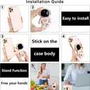 Compatible with iPhone 12 Pro Max Case Cute 3D Astronaut Stand Design Camera Protection Shockproof Soft Back Cover for Apple iPhone 12 Pro Max Phone Case Pink