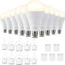 DEBAOBULB 10 Pack Rechargeable Emergency Light Bulbs, Battery Powered LED Light Bulb 3000K Warm E26 120 Volt 9W 60W Equivalent with 1200mAh for Home Power Outage Camping Hurricane (Soft White)