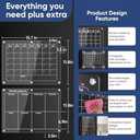 Acrylic Magnetic Calendar for Refrigerator, 2pcs Magnet Fridge Calendar Weekly&Monthly 16"x12", Reusable Dry Erase Planning Board for Fridge with 6 Highlight Markers, Magnetic Pen Holder, Erase Towel