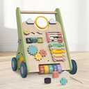 Wooden Baby Walker with Wheels, Toddler Push and Pull Walker Toys, Montessori Multiple Baby Activity Center Push Cart for Babies 6-12 Months 1 2 3 Years
