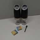 CIRCLE JOY Gravity Electric Salt and Pepper Grinder Set Automatic Salt and Pepper Grinder Set with LED Light, Battery Operated, Adjustable Coarseness, Large Capacity, for Home Kitchen BBQ, 2 Pcs