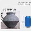 Rustic Black Ceramic Vase - 5IN Small Round Clay Vase Vintage Farmhouse Style Decor, Circle Wabi Sabi Vases for Farmhouse Home Decor, Decor Living Room, Table, Shelf