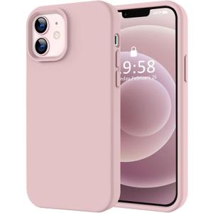 LOVE 3000 Designed for iPhone 12 Case/iPhone 12 Pro Case, Premium Silicone with [Soft Anti-Scratch Microfiber Lining] Shockproof Protective Phone Case for Men Women Girls 6.1", Pink Sand