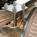 Square U-Bolt Kit for Boat Trailer Mounting Axle Leaf Springs Zinc(4 U-Bolt + 2 Plate), Heavy Duty Square U-Bolts with Nuts and Frame Plate for Trailer Automobiles Trailer, 2" W x 5" L