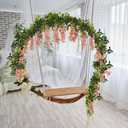 Artificial Flowers Silk Wisteria Garland 2PCS 5.91FT/Peice Fake Wisteria Vines Champagne Artificial Wisteria Vine Rattan Silk Hanging Flower for Wedding Arch Garden Floral Decor (Champagne)