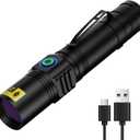 365nm UV Flashlights Rechargeable, Blacklight with USB-C Cord for Pet Urine, Resin Curing, Carpet Stains, Scorpions, and Bed Bug Inspection