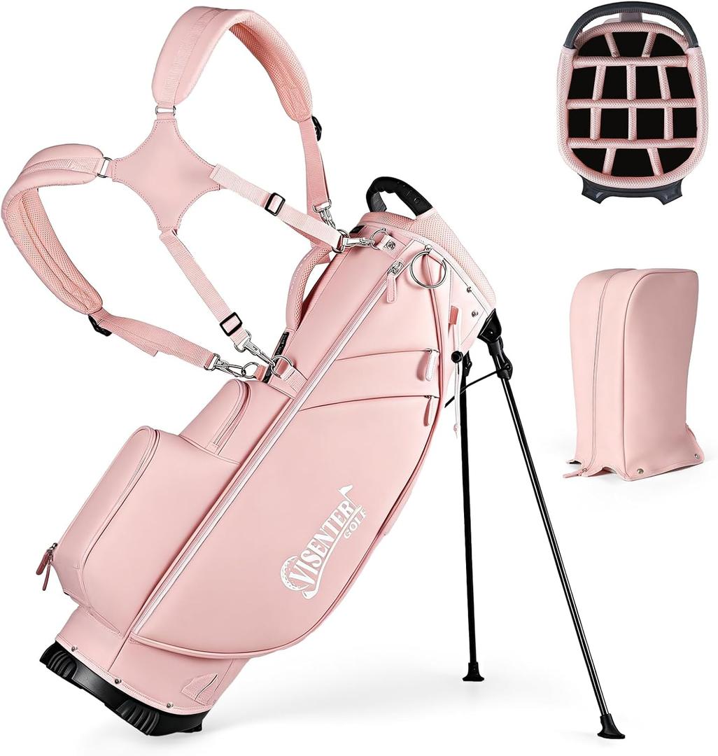14-Way Golf Bags for Men, Golf Stand Bag, Adjustable Shoulder Straps, Rain Cover, Multiple Pockets