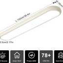 Qcyuui Dimmable LED Ceiling Light with Remote,39.4 in Long Ceiling Light Fixture,Modern Flush Mount Ceiling Lamp,Kitchen Lighting Fixtures Ceiling for Office Bedroom Hallway(Cream/48W)