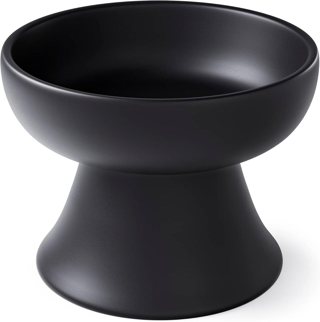 Raised Cat Food Bowl Elevated Cat Bowl MINO Ceramics Made in Japan for Cats and Small Dogs (Regular, Black) Raised Cat Food Bowl Elevated Cat Bowl MINO Ceramics Made in Japan for Cats and Small Dogs (Regular, Black)