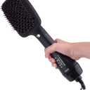 Blow Dryer Brush Straightener, Detangling Straightening Smoothing in One Step, Reduce Frizz More Shiny for Salon-Quality Smooth Straight Hair Dryer Brush (Black)