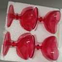 Heart-shaped Coupe Glasses Set of 4 Hot Pink Martini Glasses Cocktail Toasting Wine Cups 8.5 oz Romantic Drinking Accessories for Wedding Anniversary Party