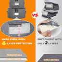 punemi China Storage Containers, Dish Storage w/Hard Shell Top Side Bottom Support & Felt Dividers for Charger Plates Dinnerware, Perfect for Moving Supplies, 4 set Stackable Fine China Storage, Gray