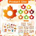 Jetec 48 Packs Thanksgiving Fall Picture Frame Craft Kits Maple Leaf Shape DIY Photo Frame with Stickers Make Your Own Picture Craft for Autumn Home Classroom Decor (Yellow)