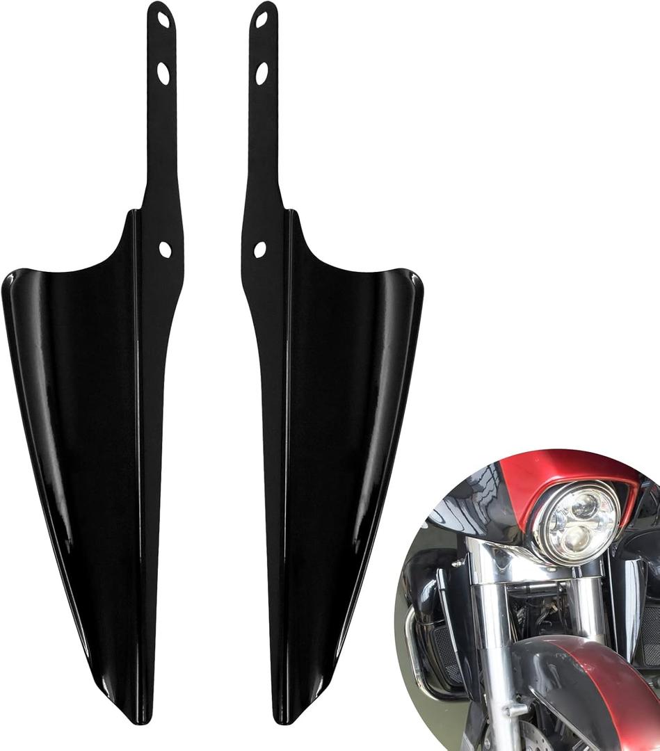 Motorcycle Fork Mount Wind Deflectors Fit for Harley Road King Street Glide Electra Glide FLHT FLHR FLHX 1995-2024 (Black)