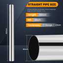 4 Inch Stainless Steel Exhaust Pipe 40 Inch Long, 4" OD x 40" Length T304 Straight Exhaust Tubing DIY Extension Pipe, Automotive Universal Fit, 1 Pack