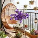 HCTCPALS Artificial Flowers for Outdoors 10 Pcs Bougainvillea Plant Realistic Silk Fake Flowers for UV Resistant Faux Plants Outdoor Indoor Outside Front Porch Hanging Planter Decoration-30 Purple