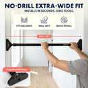 Squatz Doorway Pull Up Bar, Adjustable 29.5-37" Door Frame Pull Up Bar with Level Meter, Locking Mechanism & Foam Grips, No Drill Chin Up Bar for Door Frame, Portable Design for Home Workouts