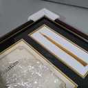GraduationMall 11x17 Cherry Wood Diploma Frame with Tassel Holder for 8.5x11 Certificate Document,Real Glass,Black over Gold Mat