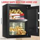 3.4 Cub Large Home Safe Fireproof Waterproof, Digital Security Fireproof Safe Box with Programmable Keypad, Spare Keys and Alarm System, Document Safes for Home Money Valuables