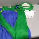 Halloween Costume Adult Plumber Jumpsuit with Hat Gloves Moustache Costume Accessories Set Large