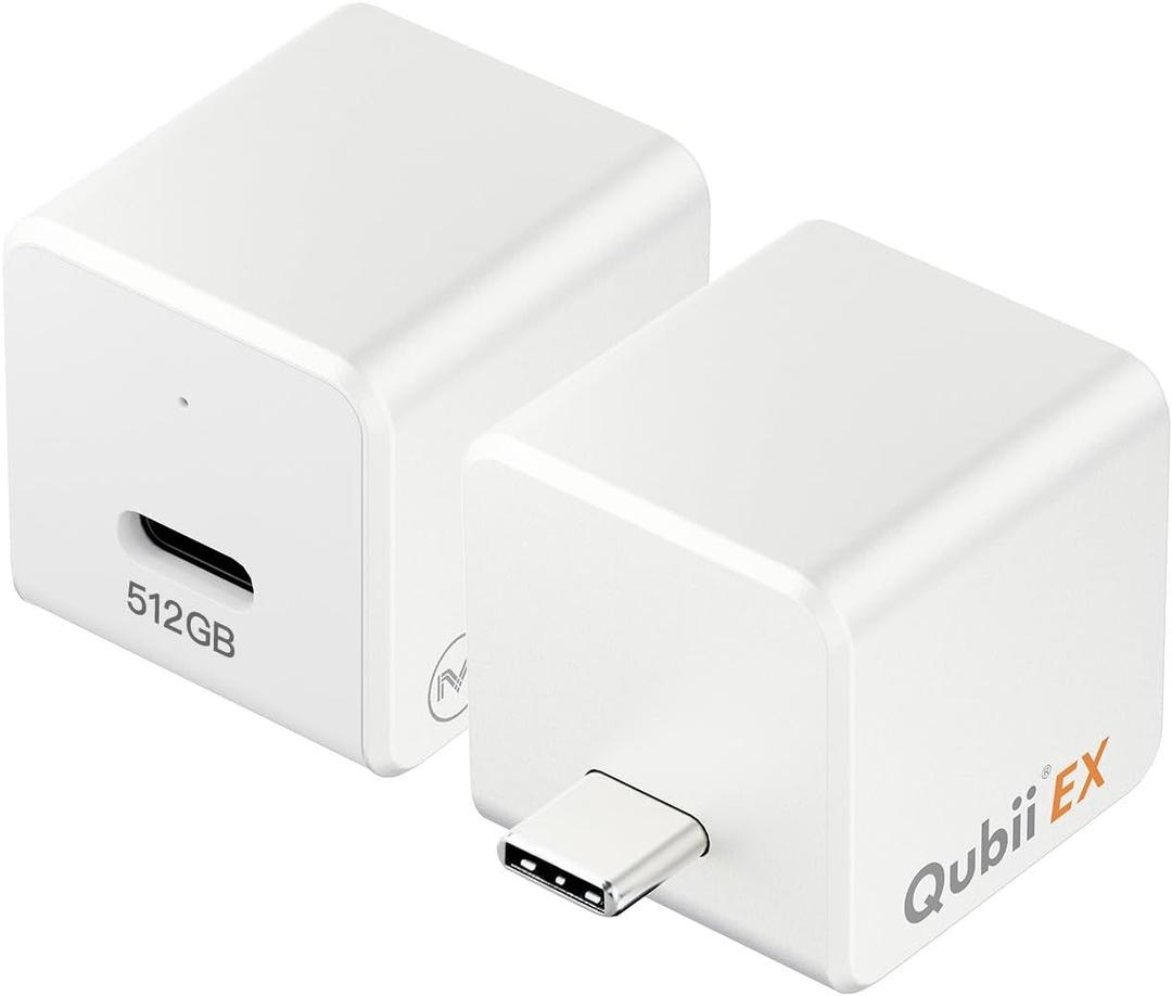 MAKTAR Qubii EX USB C: Auto Photo Storage & iPhone Backup Charge and Automatically Save. This External Hard Drive Ends Cloud fees. It's a USB Flash Drive for Apple/Android. MFi-Certified 512gb