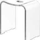 FansaFurn Acrylic Shower Stool, Modern Shower Bench with Curved Seat & Water Leaking Hole, Shower Stool for Inside Shower with Anti-Skip Feet & 300LBS Weight Capacity